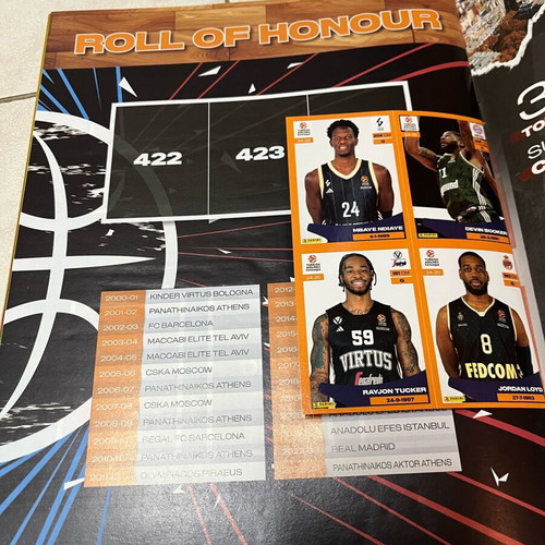 Panini Euroleague 2025 album and pack of 50 sticker packets new