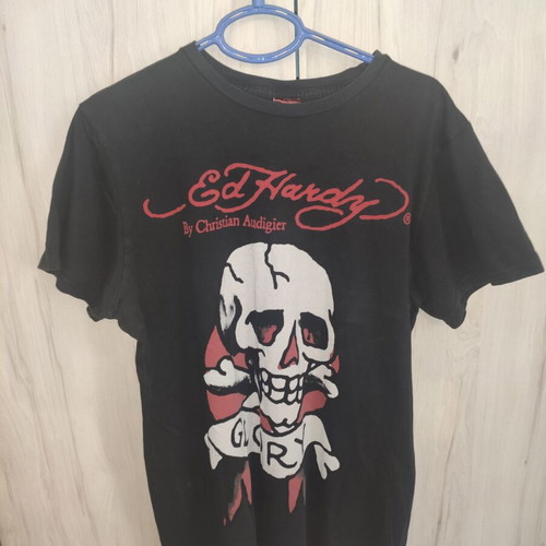 Ed Hardy by Christian Audigier vintage men's black T-shirt size L/M like new