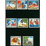  Γραμματόσημα Ελλάδας ασφράγιστα - Σειρά "Μύθοι του Αισώπου"  (1987)
