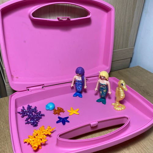 Playmobil set with mermaids and suitcase used