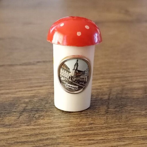 Würfelbecher collector's dice cup like new, fly agaric shape from the 70s