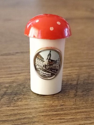 Würfelbecher collector's dice cup like new, fly agaric shape from the 70s