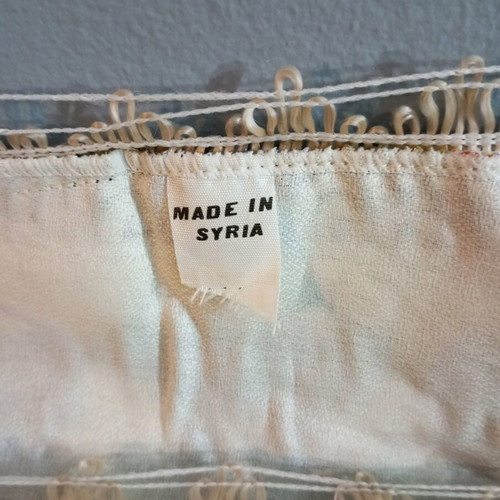 Embroidered Syrian pillow used with golden threads