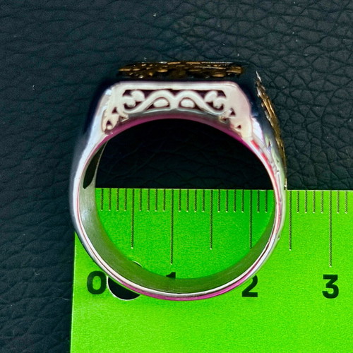 Vegvisir & Yggdrasil ring, US 13, 316L stainless steel