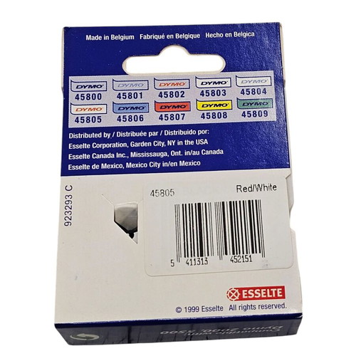 Label tape 19mm new, red print on white background