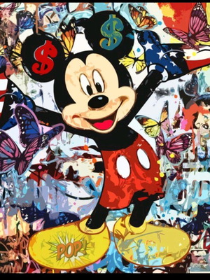 Mickey Mouse Giclee print on 100% cotton canvas new