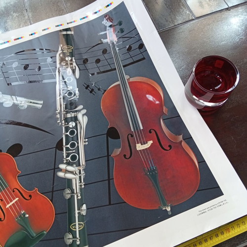Poster new, size 55x77cm, glossy musical instruments