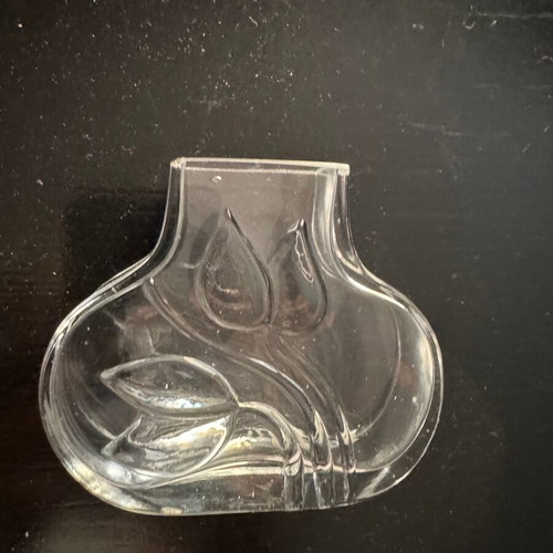 Vintage Kosta Boda mini crystal vase by Bertil Vallien, 1970s