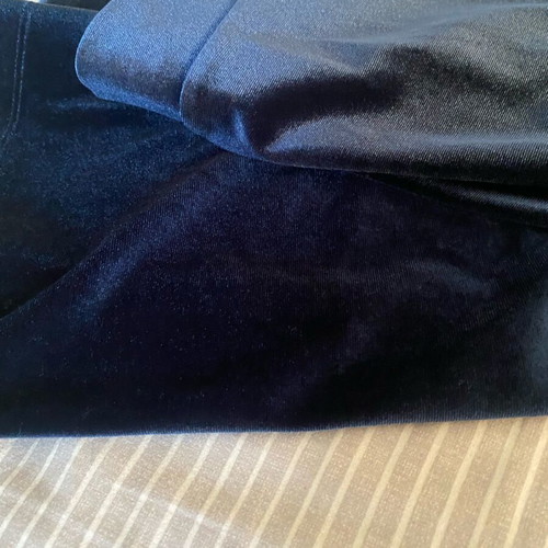 Blue midi skirt M&S like new with velvet look No12