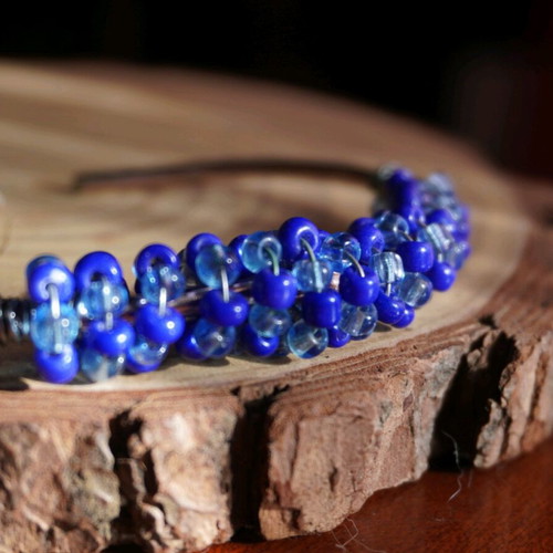 Handmade bracelet new with blue and light blue beads