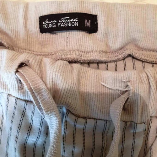 Elastic grey striped pants Laura Torelli size M like new