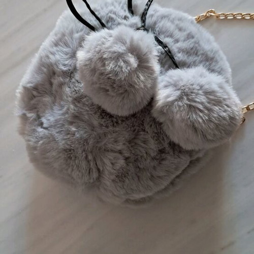 Fur crossbody bag new gray