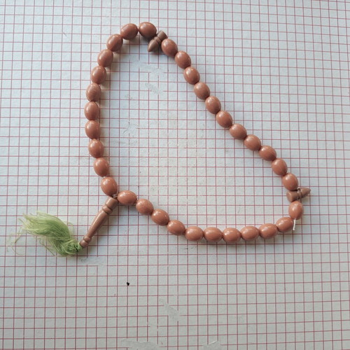 Komboloi with 35 beads like new, plastic, green tassel
