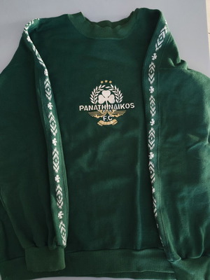 Panathinaikos Vintage Retro Sweatshirt Size L used with Embroidered Logo