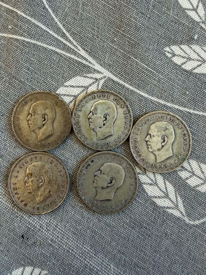 20 Drachma 1960 coins pack of 5, King Pavlos