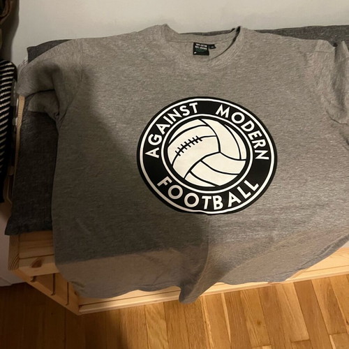 Against Modern Football t-shirt like new, grey, size M