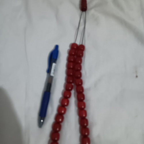 Red komboloi with sweet sound, resin mix