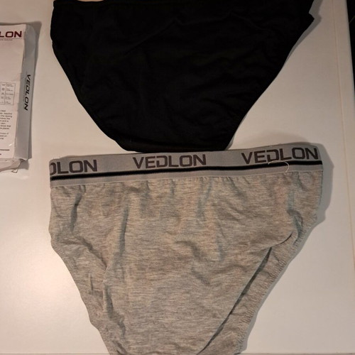 Vedlon men's briefs set 2, new, size M/L, black and grey