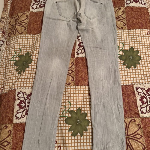 Summer denim pants like new, white and gray, size S