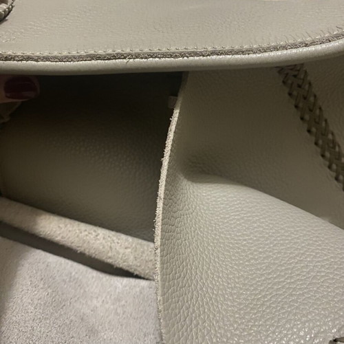 Callista tote bag 100% leather like new, shoulder, grey beige