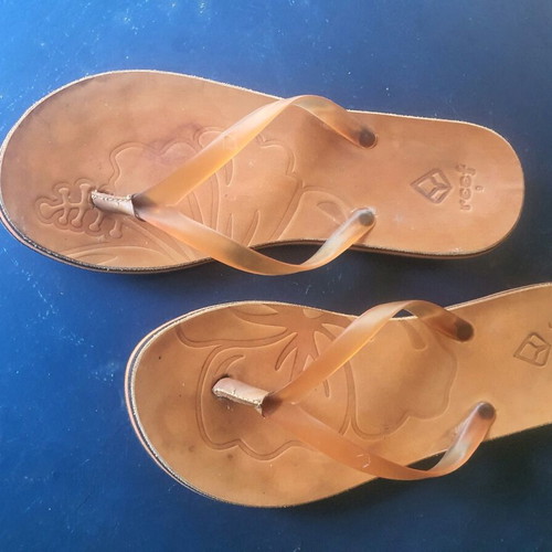 Reef sandals size 39 brown leather like new