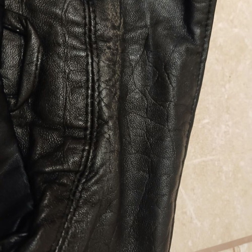 Long black leather jacket size S like new, TIMBER LEATHER
