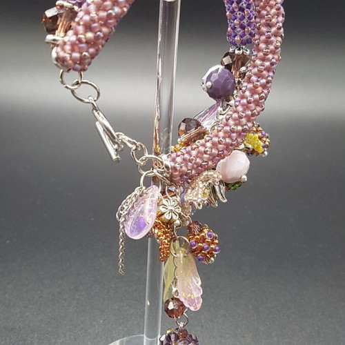 Handmade bracelet new with TOHO glass beads purple
