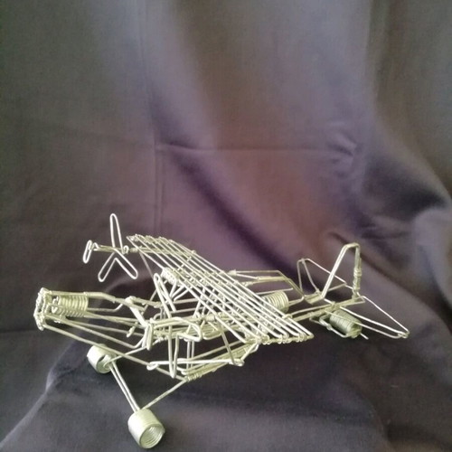 Handmade airplane made of hard wire like new