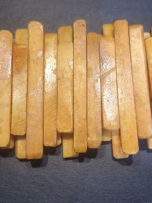 Vintage wide elastic bracelet natural material yellow