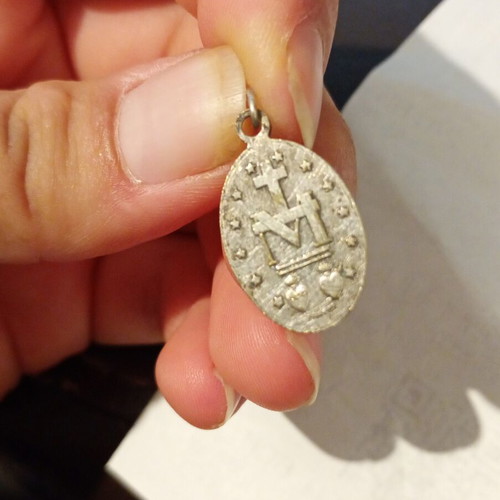 Vintage silver Maria pendant from France 1830 like new