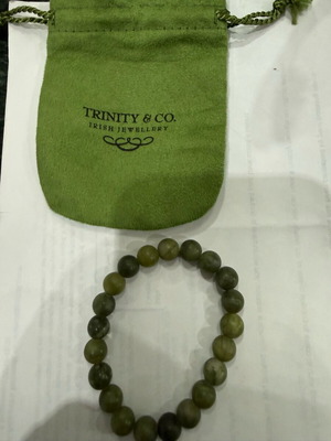 Trinity College bracelet new with green natural Celtic stone