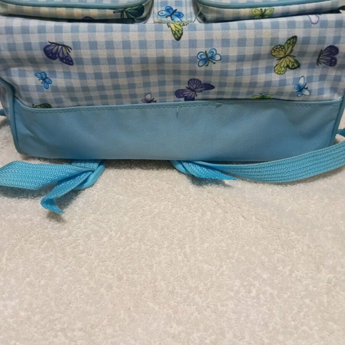 PAXOS backpack like new, large, sky blue with embroidery