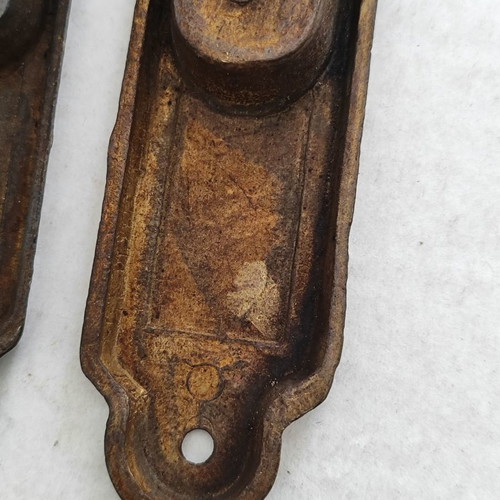 Vintage brass sliding door pocket handles used, set
