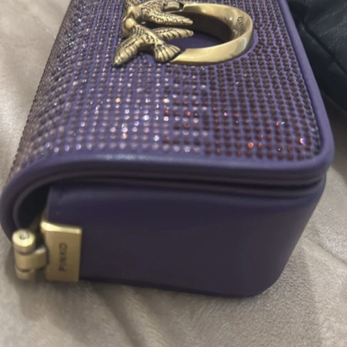 Pinko bag with Swarovski like new, purple