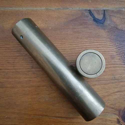 Vape mechanical mod used, custom made full brass