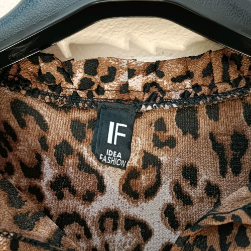 Leopard blouse IF with cowl neck, like new, size S/M