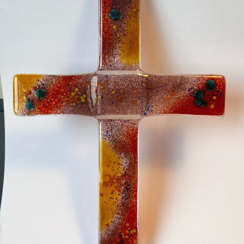 Stavros handmade glass cross new