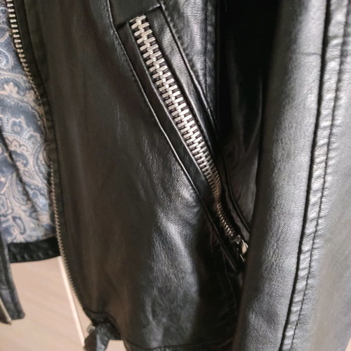 Jacket black eco leather y two jeans, like new, size S