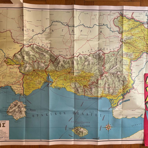 Morphological Vintage Map of Thrace used