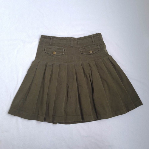 Thomas Burberry women's vintage pleated skirt size 42 / L / XL, green