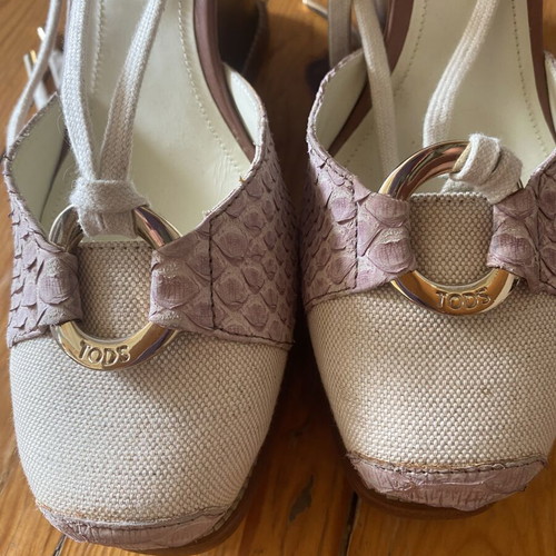 Tod's platform shoes size 40 new, beige and pink