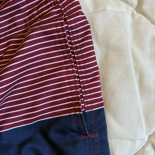 Hollister board shorts XS size dark blue burgundy striped swim trunks like new