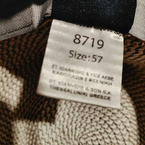 Stamion straw hat, size M, off-white with grey weave