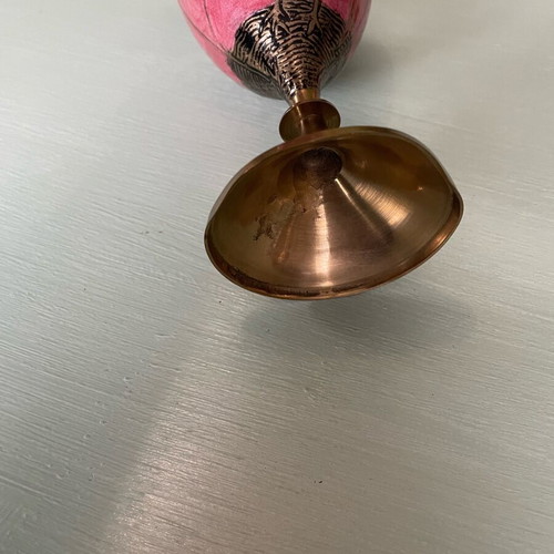 Bronze vase used, painted with enamel from Metsovo