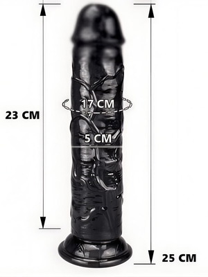 Black Dildo Μαύρο Πέος Σιλικόνης Καινούργιο 25cm Αδιάβροχο Ελαστικό
