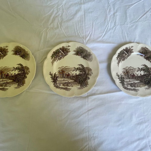Johnson Brothers plates set of 3 used, hand-painted, 25.5 cm
