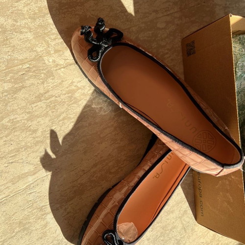 Unisa Women's Ballerina Shoes New Size 38 Beige Genuine Leather