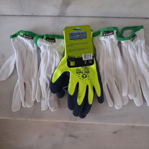 Work gloves new, 3 pairs, Over Tech and Tegera