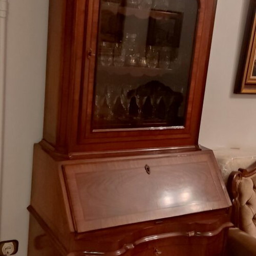 Vintage Dutch Baroque Secretary Desk with Display Cabinet like new