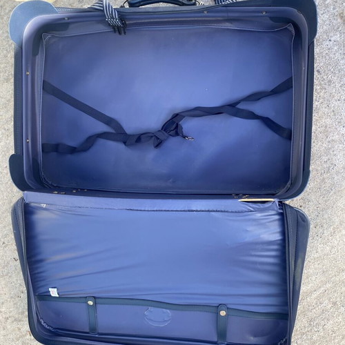 Carlton vintage set of 2 navy blue suitcases used